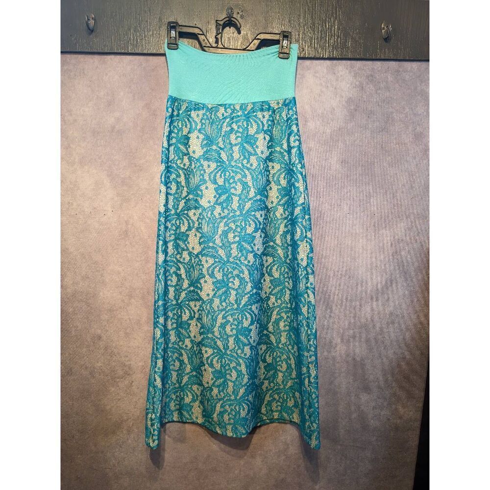 J Mode Lined lace maxi skirt size small